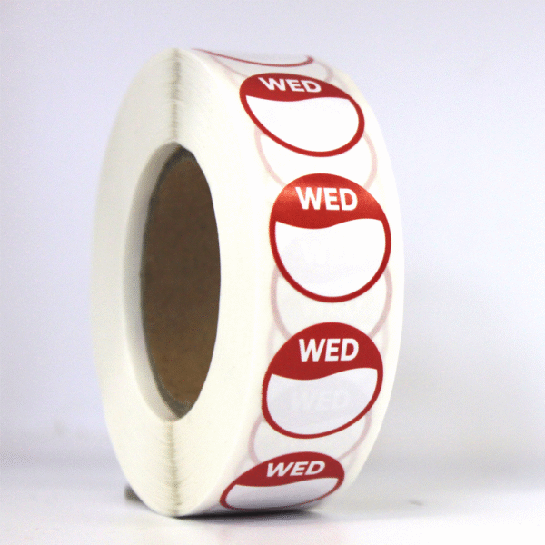 Day Dot Food Hygiene / Prioritisation Label for Wednesday, Pack of 1,000 Labels, 20mm Diameter