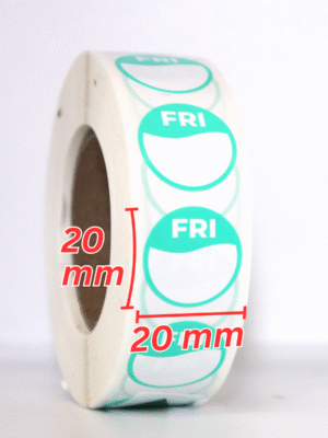 Day Dot Food Hygiene / Prioritisation Label for Friday, Pack of 1,000 Labels, 20mm Diameter