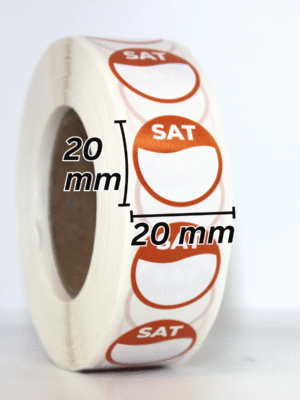 Day Dot Food Hygiene / Prioritisation Label for Saturday, Pack of 1,000 Labels, 20mm Diameter