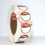 Day Dot Food Hygiene / Prioritisation Label for Thursday, Pack of 1,000 Labels, 20mm Diameter