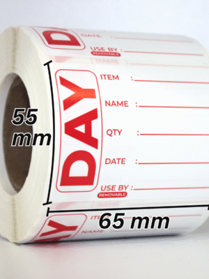 Food Hygiene Day Dot Best Before Labels - Roll of 500 (Red)