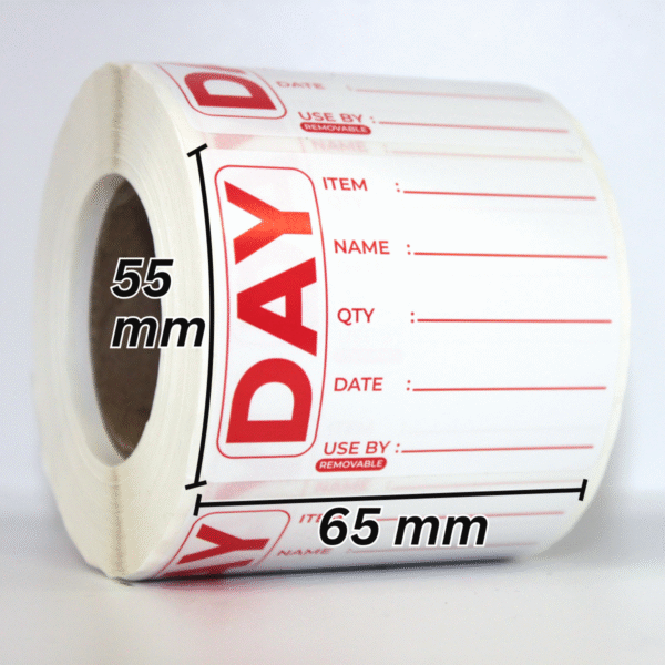 Food Hygiene Day Dot Best Before Labels - Roll of 500 (Red)
