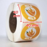 Food flavour labels Round Mild 40mm stickers, Roll of 500