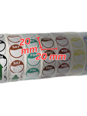 Day Dot Food Hygiene / Prioritisation Labels Set of 7 Rolls x 1000