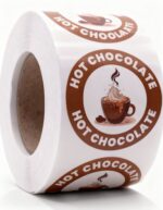 Hot Chocolate Labels – Round 40mm Stickers, Roll of 500