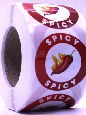Spicy Labels – Round 40mm Stickers, Roll of 500