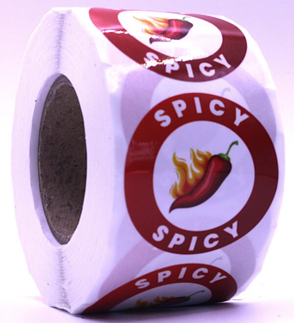 Spicy Labels – Round 40mm Stickers, Roll of 500