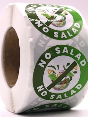 No Salad Labels – Round 40mm Stickers, Roll of 500