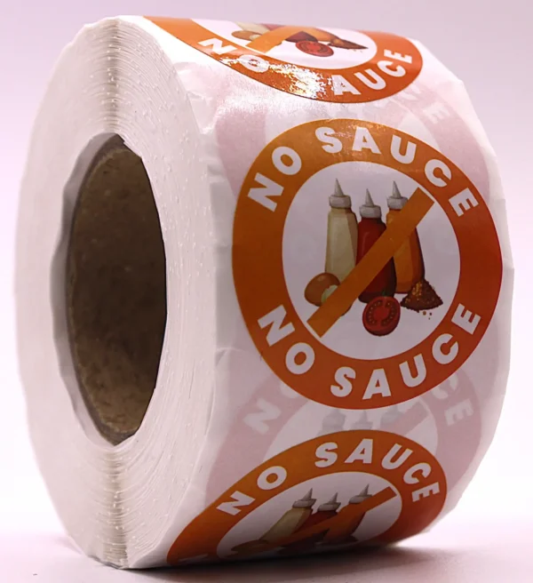 No Sauce Labels – Round 40mm Stickers, Roll of 500