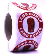 Lamb Doner Labels – Round 40mm Stickers, Roll of 500