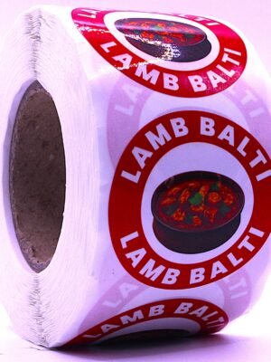 Lamb Balti Labels – Round 40mm Stickers, Roll of 500