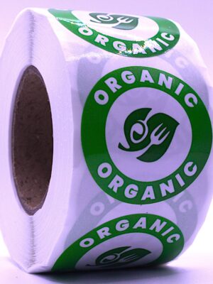 Organic Labels – Round 40mm Stickers, Roll of 500