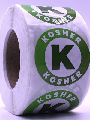 Kosher Labels – Round 40mm Stickers, Roll of 500