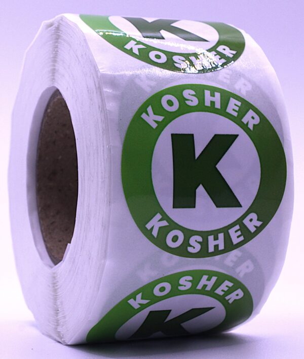 Kosher Labels – Round 40mm Stickers, Roll of 500