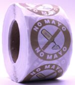 No Mayo Labels – Round 40mm Stickers, Roll of 500