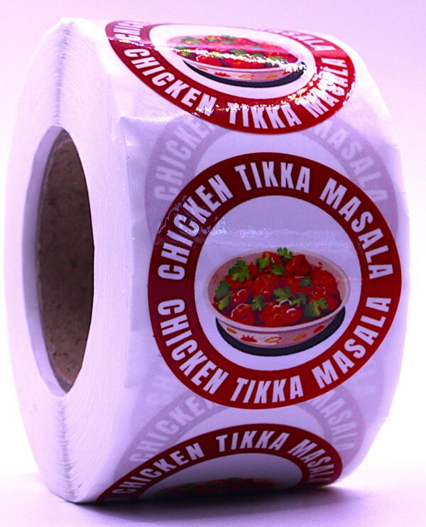 Chicken Tikka Masala Labels – Round 40mm Stickers, Roll of 500