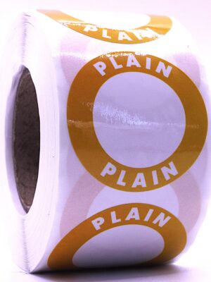 Plain Labels – Round 40mm Stickers, Roll of 500