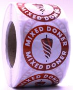 Mixed Doner Labels – Round 40mm Stickers, Roll of 500