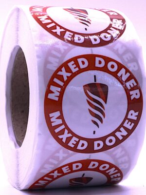 Mixed Doner Labels – Round 40mm Stickers, Roll of 500