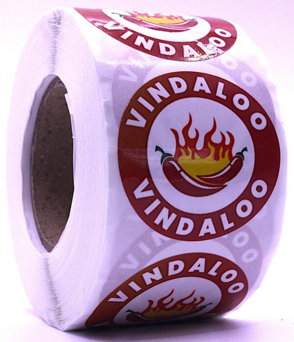 Vindaloo Labels – Round 40mm Stickers, Roll of 500