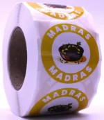 Madras Labels – Round 40mm Stickers, Roll of 500