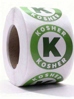 Kosher Labels – Round 40mm Stickers, Roll of 500