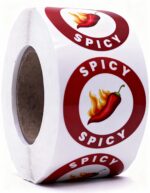 Spicy Labels – Round 40mm Stickers, Roll of 500