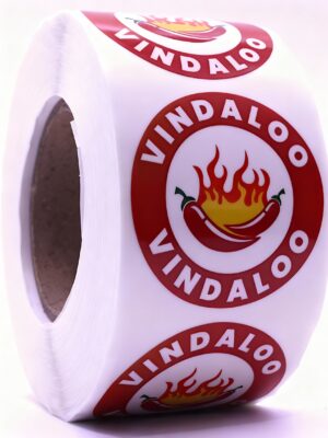Vindaloo Labels – Round 40mm Stickers, Roll of 500
