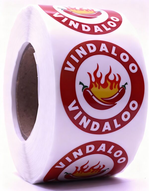 Vindaloo Labels – Round 40mm Stickers, Roll of 500